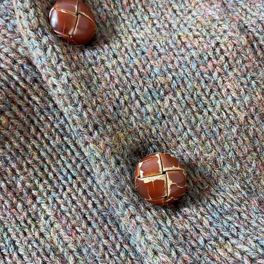 VTG Braemar Grandpa Cardigan Mens MD 100% Shetland Wool Brown oarsmen classic - Picture 4 of 9